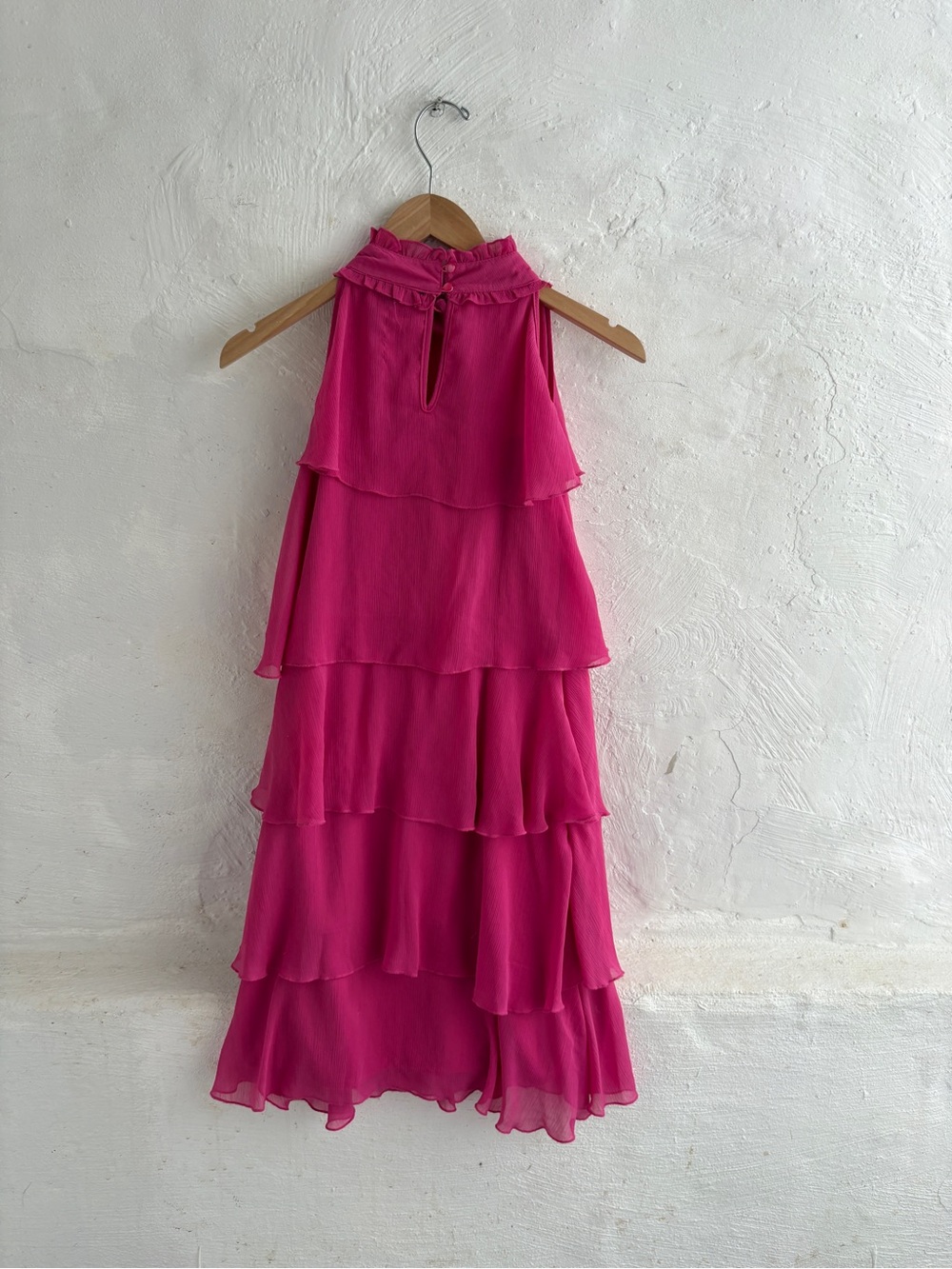 Fuscia pink woman’s ruffled essentials dress - Picture 7 of 10